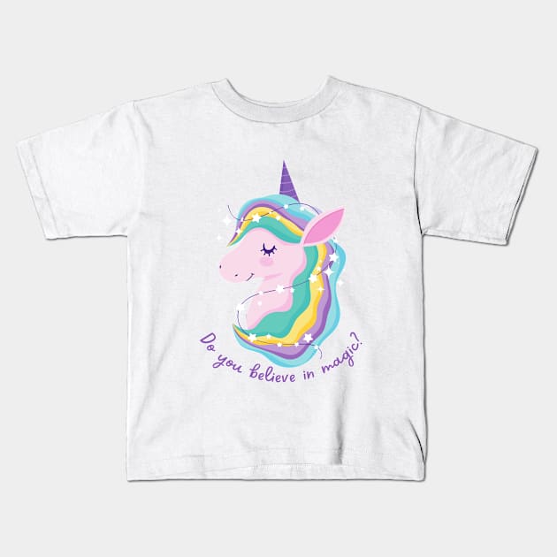 Do you Believe in Magic Unicorn T-shirt Mug Coffee Hoodie Apparel Sticker Gift Kids T-Shirt by MushMagicWear